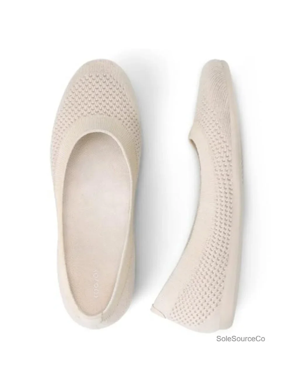 Women's Knitted Ballet Flats Round Toe Slip-On Comfort Shoes for Office Work